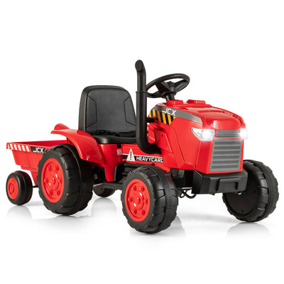 2-in-1 Kids Ride On Tractor Electric Toddler Toy Car with Detachable Trailer and Remote Control