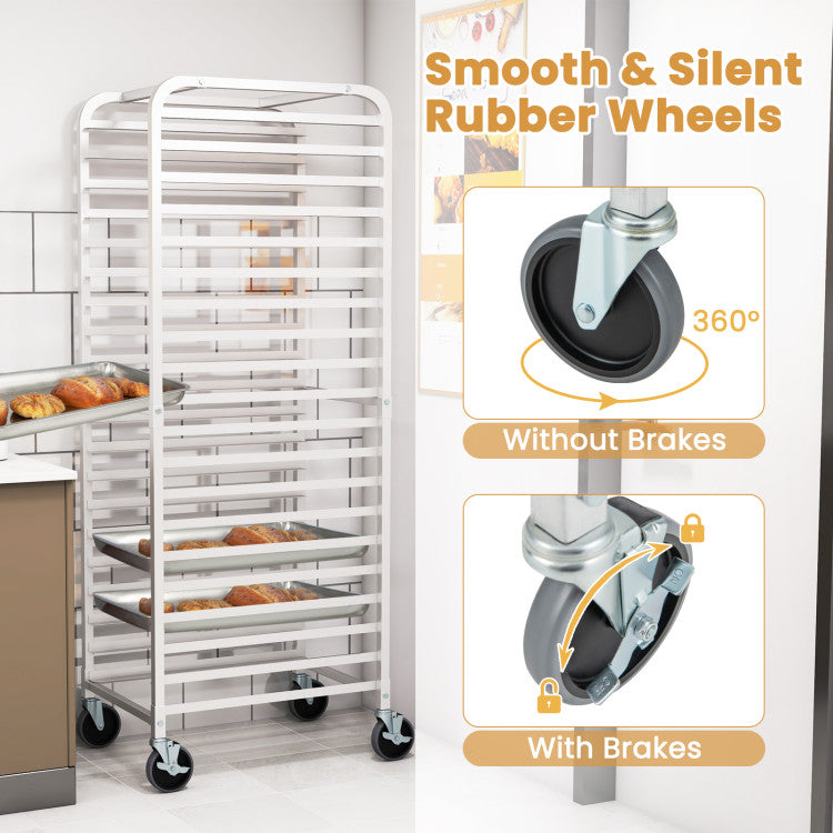 20-tier Kitchen Bun Pan Sheet Rack Aluminum Speed Rack Commercial Bake ...