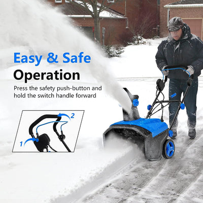 20 Inch Snow Blower 120V 15A Electric Snow Thrower with 180° Rotatable Chute and Ergonomic Handle for Yard Driveway