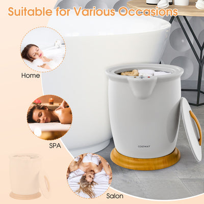 20L Portable Bucket Style Towel Warmer Luxury Towel Heater with Fragrance Holder and Auto Shut Off for Bathroom