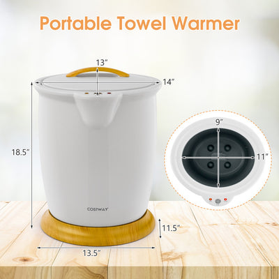 20L Portable Bucket Style Towel Warmer Luxury Towel Heater with Fragrance Holder and Auto Shut Off for Bathroom