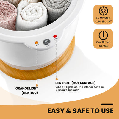 20L Portable Bucket Style Towel Warmer Luxury Towel Heater with Fragrance Holder and Auto Shut Off for Bathroom