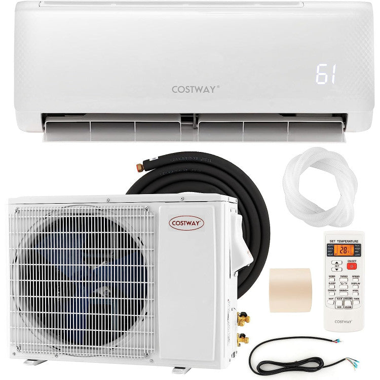 24000 BTU Mini Split Air Conditioner and Heater 21 SEER2 208-230V Ductless AC Unit with Self-cleaning Function and Remote Control