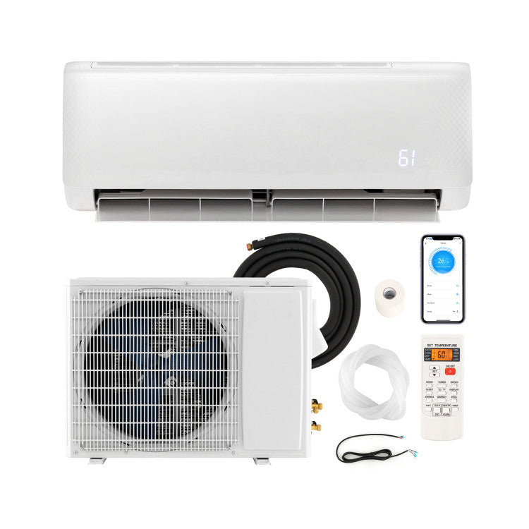 24000 BTU Split Air Conditioner and Heater 21 SEER2 208-230V Mini Wall-Mounted AC Unit with Remote Control and Installation Kit