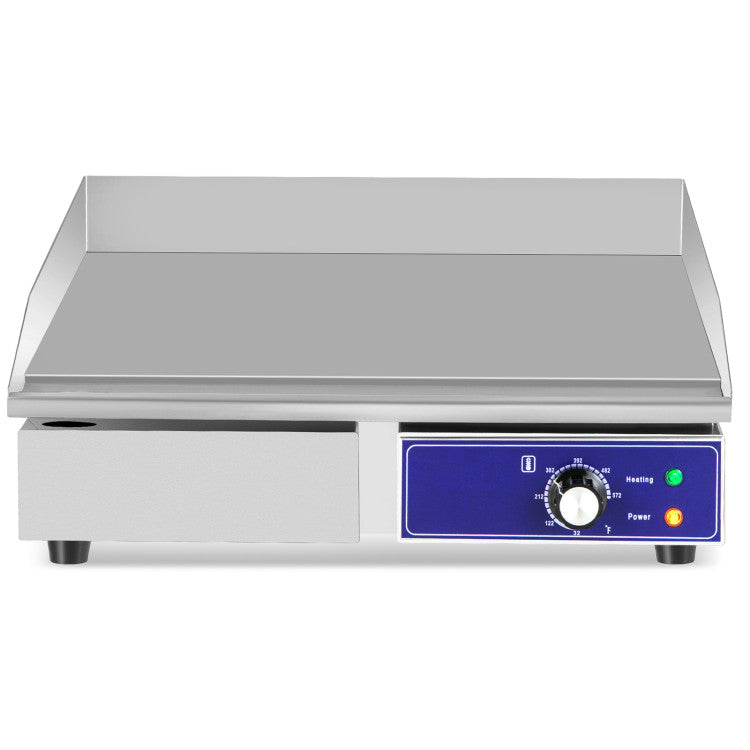 22 Inch Countertop Electric Griddle 2000W 110V Commercial Stainless Steel Grill