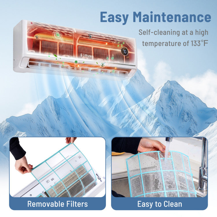 24000 BTU 18.1 SEER2 208/230V Mini Split Air Conditioner Works with Alexa