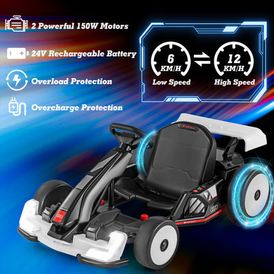 24V Kids Go Kart Licensed Audi Adjustable Ride on Racing Toy with Horn