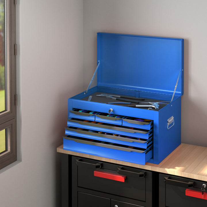 24 Inch Tool Chest Case with 6 Drawers and Top Storage for Garage Repair Shop &amp; Warehouse