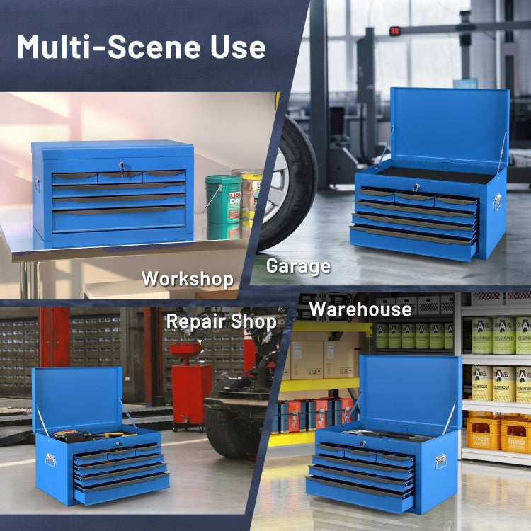 24 Inch Tool Chest Case with 6 Drawers and Top Storage for Garage Repair Shop &amp; Warehouse
