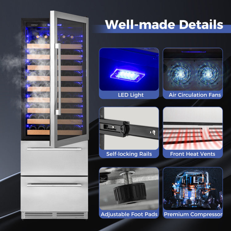 24 Inch Wine and Beverage Refrigerator with Independent Temperature Control