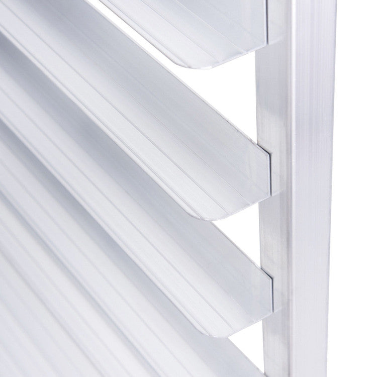 26 x 20 x 70 Inch 20-Tier Commercial Bakery Racks Aluminum Pan Rolling Trolley Storage Rack with Brake Wheels