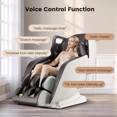 27-Full Body Massage Chair Zero Gravity SL Track Massaging Recliner with Airbags Heating and Foot Rollers