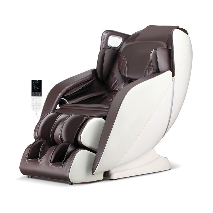 27-Full Body Massage Chair Zero Gravity SL Track Massaging Recliner with Airbags Heating and Foot Rollers