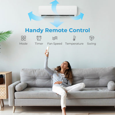 27000 BTU 2 Zone Mini Split Air Conditioner 19 SEER2 Wifi Enabled Ductless Wall Mounted Inverter AC Unit with Remote Control and 24H Timer