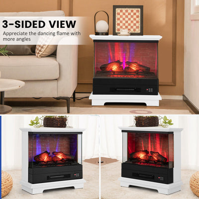 27 Inches Electric Fireplace Heater 1400W Freestanding Fireplace Stove with Remote Control and Timer