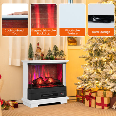 27 Inches Electric Fireplace Heater 1400W Freestanding Fireplace Stove with Remote Control and Timer
