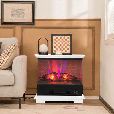 27 Inches Electric Fireplace Heater 1400W Freestanding Fireplace Stove with Remote Control and Timer