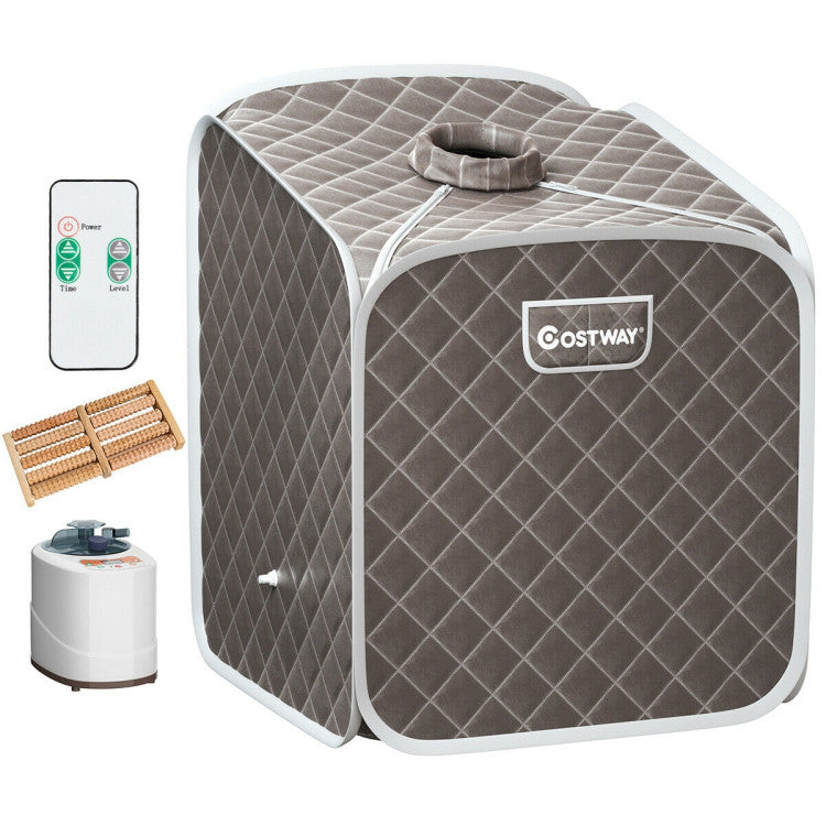 2L Portable Folding Steam Sauna Spa Tent with Remote Control and Adjustable Temperature Levels