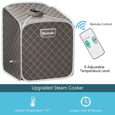 2L Portable Folding Steam Sauna Spa Tent with Remote Control and Adjustable Temperature Levels