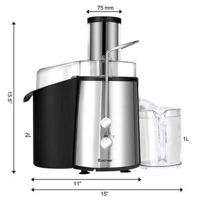 2 Speed Electric Juicer Machine Stainless Steel Juicer Extractor with Multi-safety Protections for Vegetable Fruit