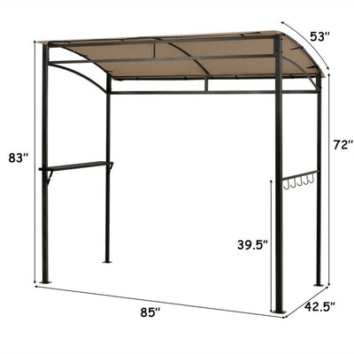 7 Feet Grill Gazebo with Serving Shelf and Storage Hooks