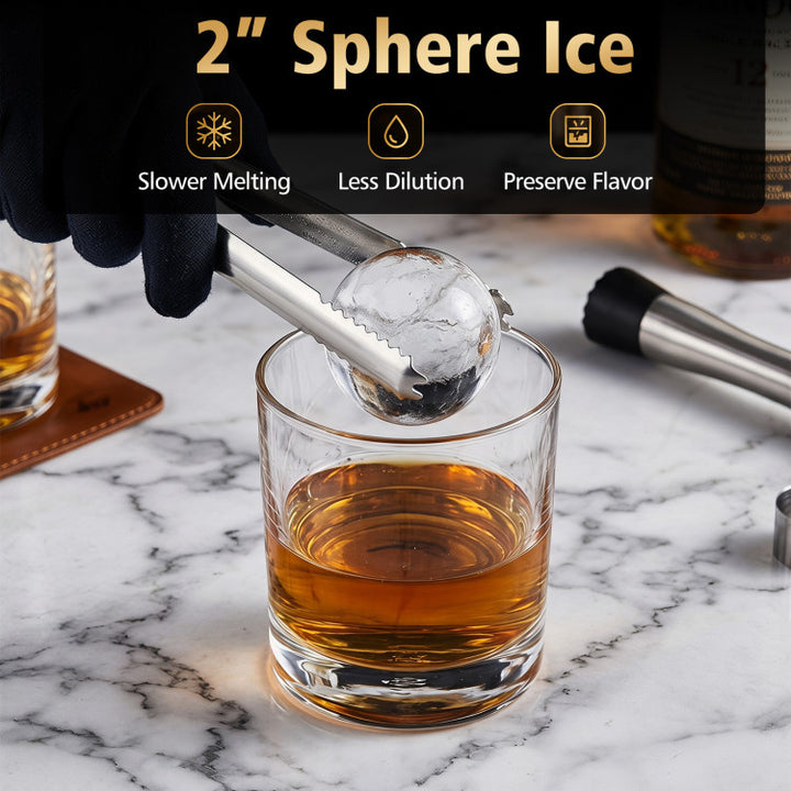 2 Inch Ice Ball Maker Countertop with Self-Cleaning and 8H Timer