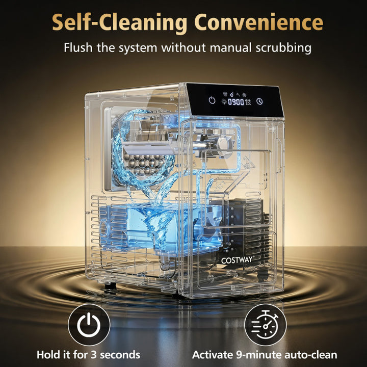 2 Inch Ice Ball Maker Countertop with Self-Cleaning and 8H Timer