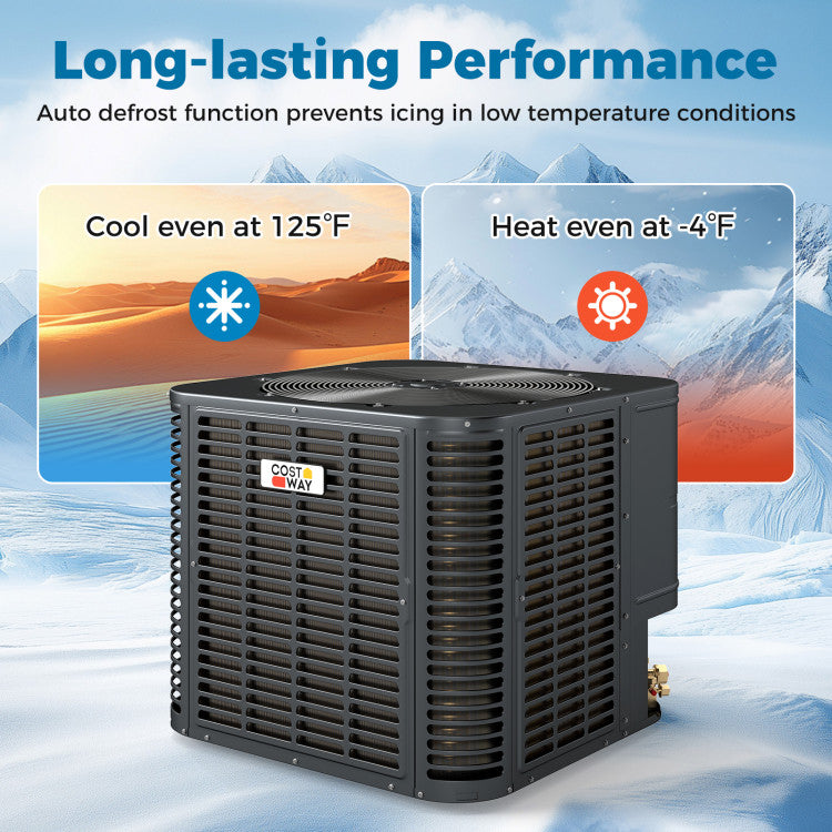 2 to 3 Ton Variable Speed Central Air Conditioner 18.6-20 SEER2 Energy Star Certified Heat Pump Split System with Auto Defrost Function and Advanced Inverter Technology