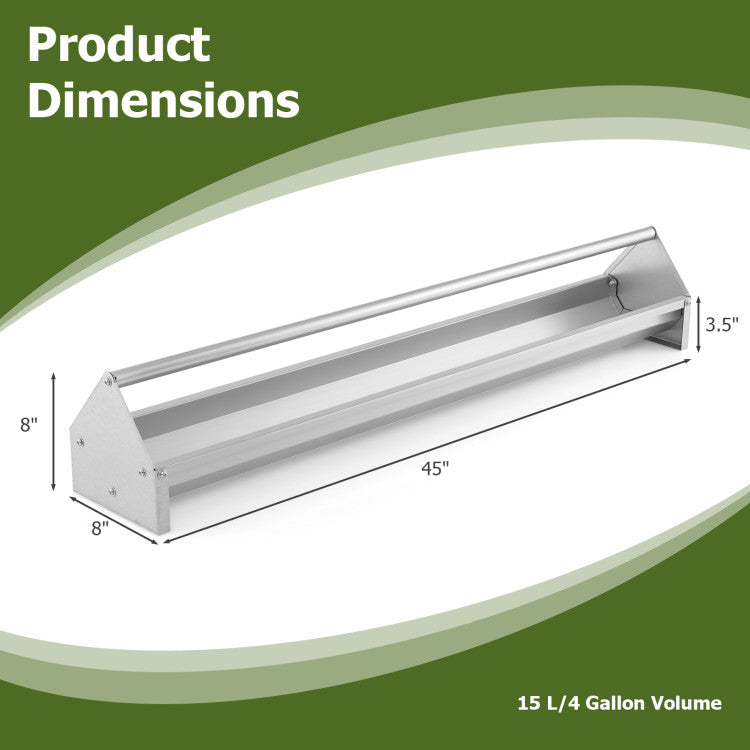 Metal Chicken Feeder Chicken Feeding Trough with Drainage Holes