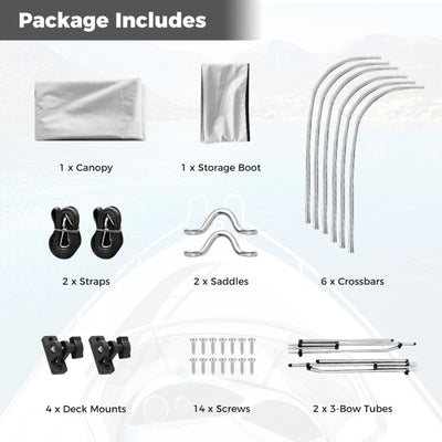 3-Bow/4-Bow Boat Bimini Top Sun Shade Boat Canopy with Storage Boot