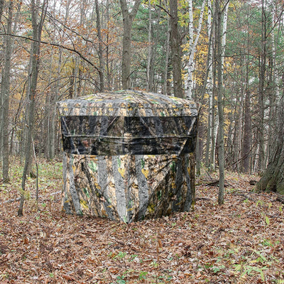 3-Person Portable Camouflage Camping Tent Pop-Up Hunting Blind with Storage Bag and Slide Mesh Window