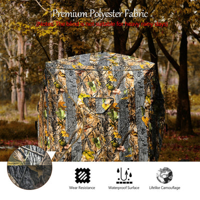 3-Person Portable Camouflage Camping Tent Pop-Up Hunting Blind with Storage Bag and Slide Mesh Window