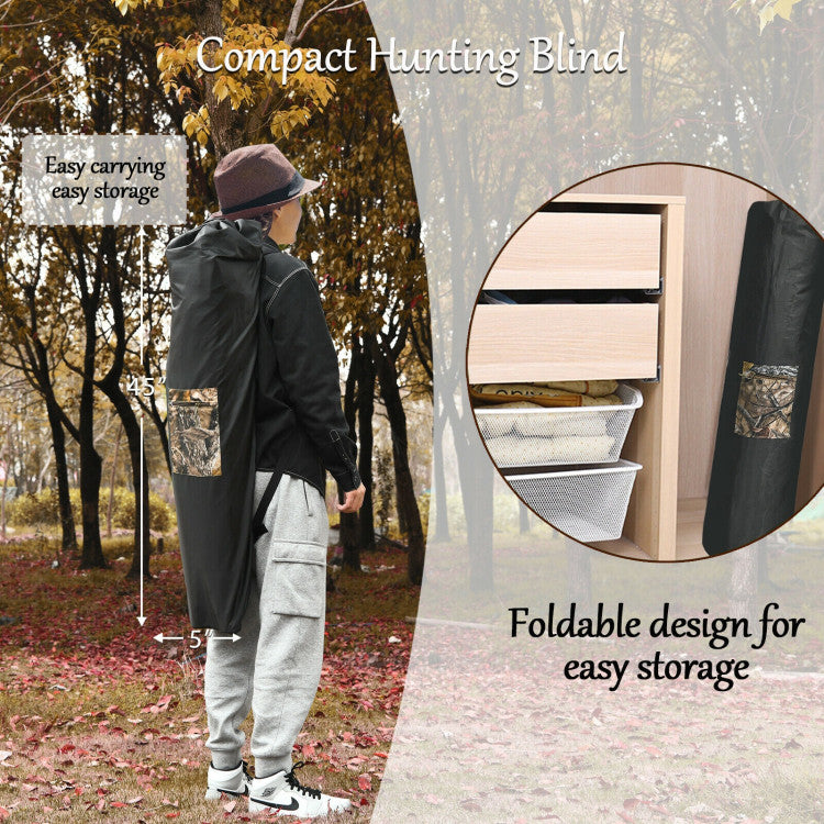 3-Person Portable Camouflage Camping Tent Pop-Up Hunting Blind with Storage Bag and Slide Mesh Window