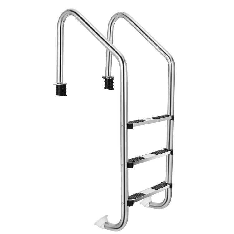 3-Step Stainless Steel Swimming Pool Ladder Heavy Duty Non-Slip Ladder with Handrails