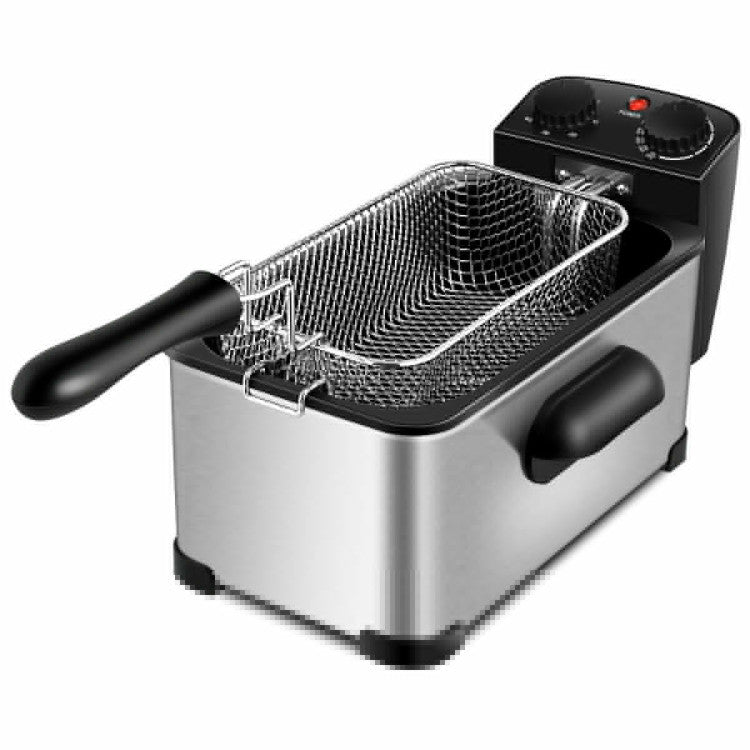 3.2Qt Stainless Steel Electric Oil Fryer Deep Fryer Pot with Fry Basket and Timer