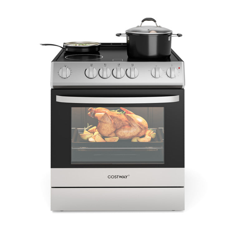 30 Inch Freestanding and Slide-in Kitchen Stove with 4 Burners Ceramic Cooktop