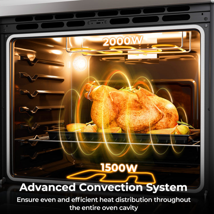 30 Inch Freestanding and Slide-in Kitchen Stove with 4 Burners Ceramic Cooktop