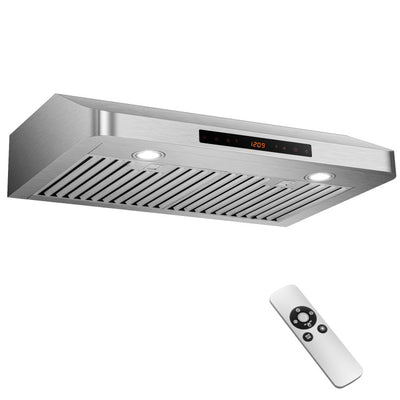 30 Inch Under Cabinet Range Hood 900 CFM Stainless Steel Kitchen Vent with Adjustable LED Lights and Remote Control