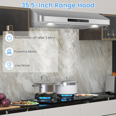 30 Inch Under Cabinet Range Hood 900 CFM Stainless Steel Kitchen Vent with Adjustable LED Lights and Remote Control