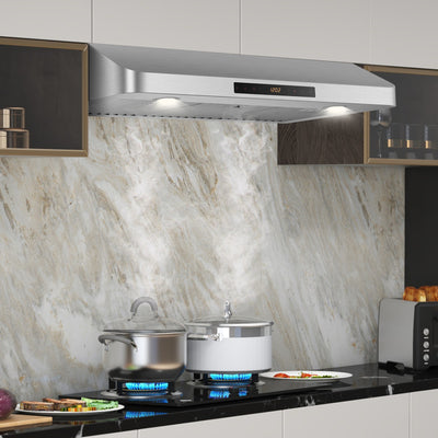 30 Inch Under Cabinet Range Hood 900 CFM Stainless Steel Kitchen Vent with Adjustable LED Lights and Remote Control