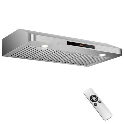 30 Inch Under Cabinet Range Hood 900 CFM Stainless Steel Kitchen Vent with Adjustable LED Lights and Remote Control