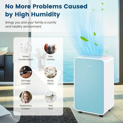 32 Pints Portable Quiet Dehumidifier with 24H Timer and Auto Defrost