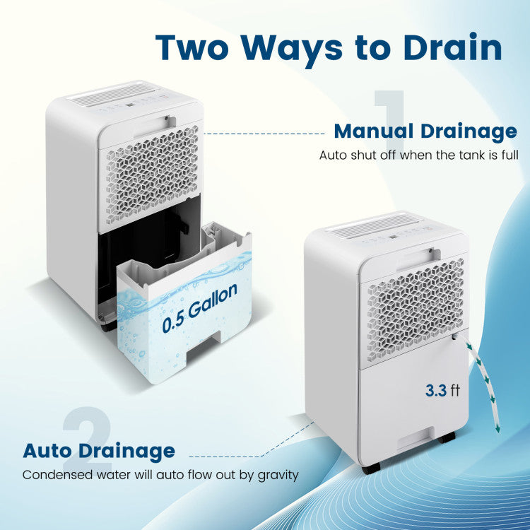 32 Pints Portable Quiet Dehumidifier with 24H Timer and Auto Defrost