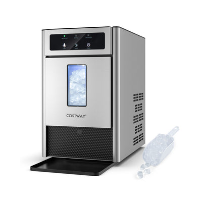 33 LBS/24H Countertop Nugget Ice Maker Machine with Self-Cleaning Function and Smart Control Panel