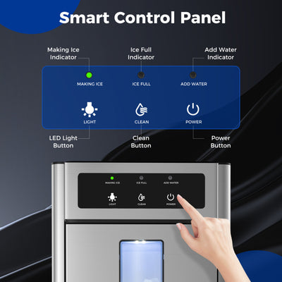 33 LBS/24H Countertop Nugget Ice Maker Machine with Self-Cleaning Function and Smart Control Panel