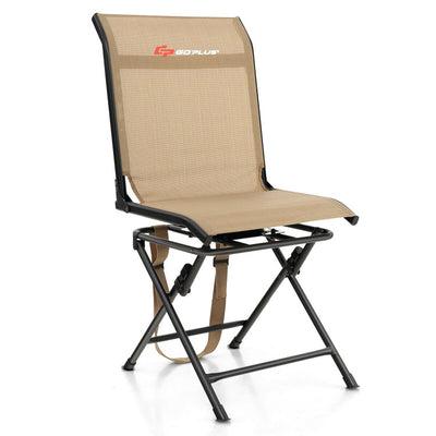 360-Degree Swivel Hunting Chair Outdoor All-weather Foldable Camping Chair with Carrying Strap and Wear-Resistant mesh Fabric