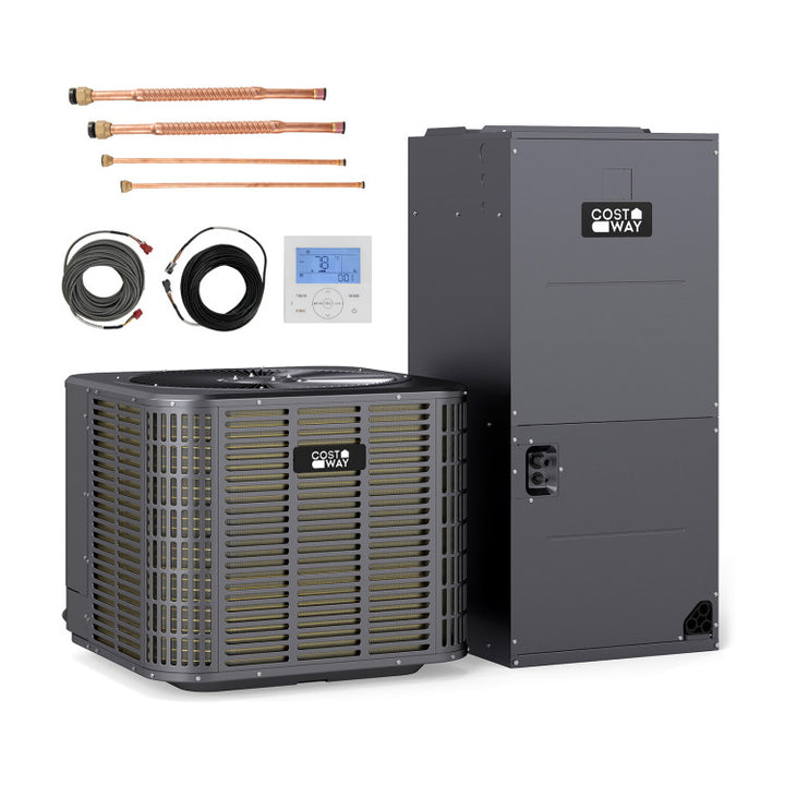 36000 BTU Ducted Central Air Conditioner Heat Pump System 3 Ton 208/230V Inverter Split AC with Multi-Position Air Handler Unit