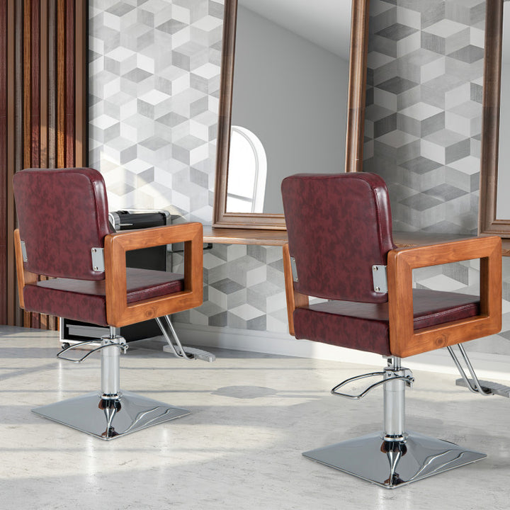 360° Swivel Artist Hand Salon Chair Hydraulic Barber Chair Hairstylist Chair with Adjustable Headrest and Seat Height