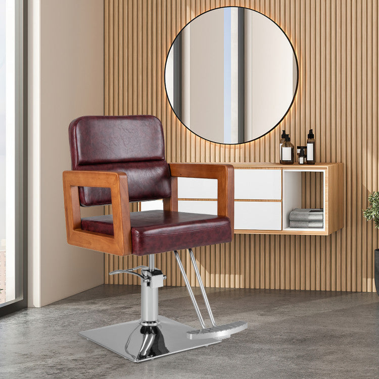 360° Swivel Artist Hand Salon Chair Hydraulic Barber Chair Hairstylist Chair with Adjustable Headrest and Seat Height