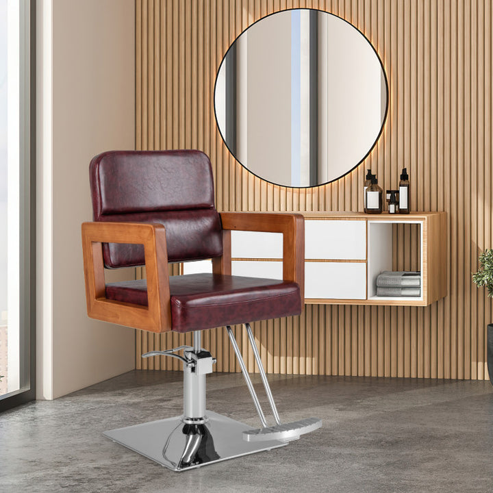 360° Swivel Artist Hand Salon Chair Hydraulic Barber Chair Hairstylist Chair with Adjustable Headrest and Seat Height